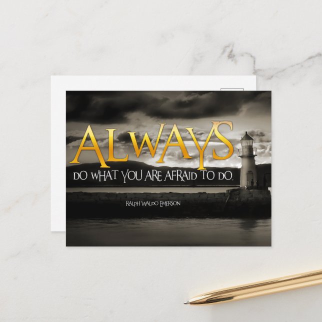 Postal Cita Inspiradora de Ralph Waldo Emerson (Anverso/Reverso In Situ)