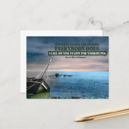 Postal Cita Inspiradora de Ralph Waldo Emerson "en vivo"