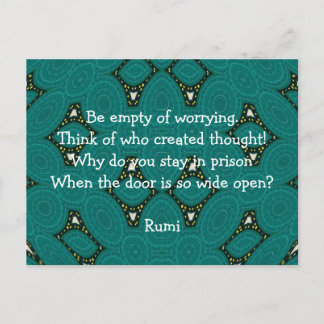 Postal Cita inspiradora de Rumi con diseño tribal