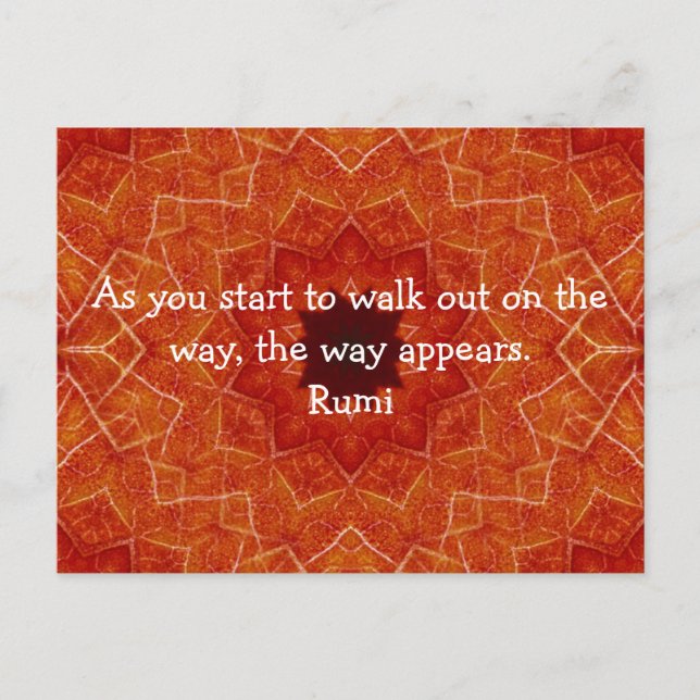 Postal Cita Inspiradora de Rumi sobre la Fe (Anverso)