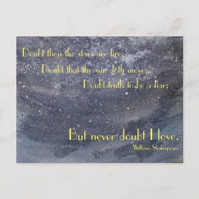 Postal Cita Inspiradora de Shakespeare (Anverso)