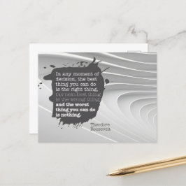 Postal Cita Inspiradora de Theodore Roosevelt "Decisión"