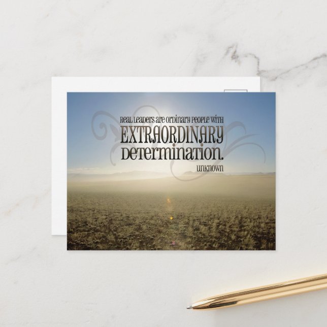 Postal Cita Inspiradora de "Verdaderos Líderes" (Anverso/Reverso In Situ)