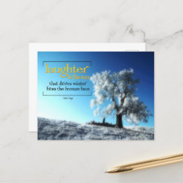 Postal Cita Inspiradora de Victor Hugo "risas"