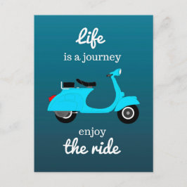 Postal Cita inspiradora de vida con ombre azul