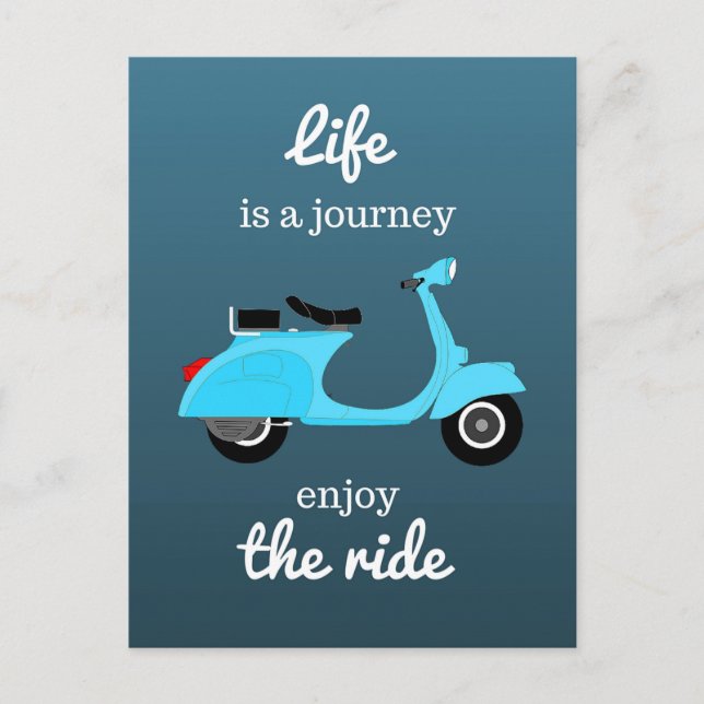 Postal Cita inspiradora de vida con ombre azul (Anverso)