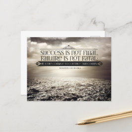 Postal Cita Inspiradora de Winston Churchill "Valor"