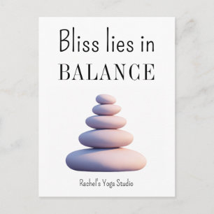 Postal Cita Inspiradora de Yoga Balance Felicidad
