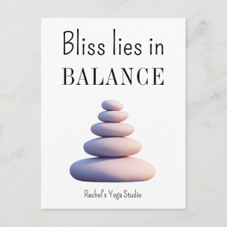 Postal Cita Inspiradora de Yoga Balance Felicidad