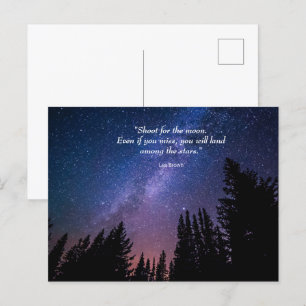 Postal Cita Inspiradora del Cielo Nocturno