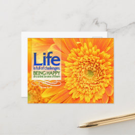 Postal Cita Inspiradora "Desafíos de vida y felicidad"
