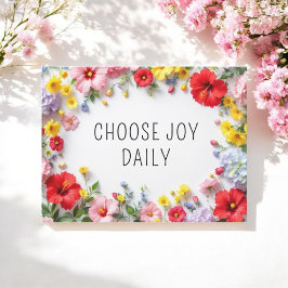 Postal Cita inspiradora Elegir flores alegres