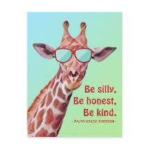 Cita inspiradora Emerson Be Silly Fun Giraffe