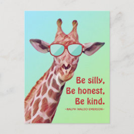 Postal Cita inspiradora Emerson Be Silly Fun Giraffe