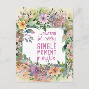 Postal Cita Inspiradora Flores Actitud de Gratitud