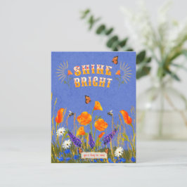Postal Cita inspiradora Flores silvestres Poppies