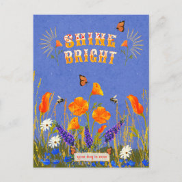 Postal Cita inspiradora Flores silvestres Poppies