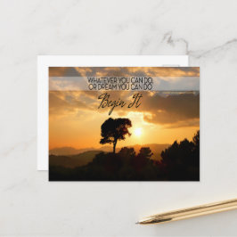 Postal Cita Inspiradora Goethe "Begin it"