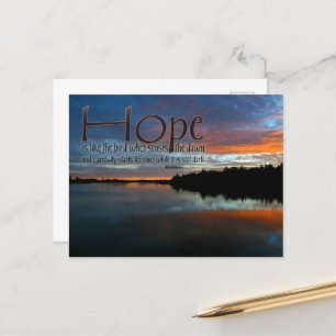 Postal Cita Inspiradora "La esperanza es como el pájaro"