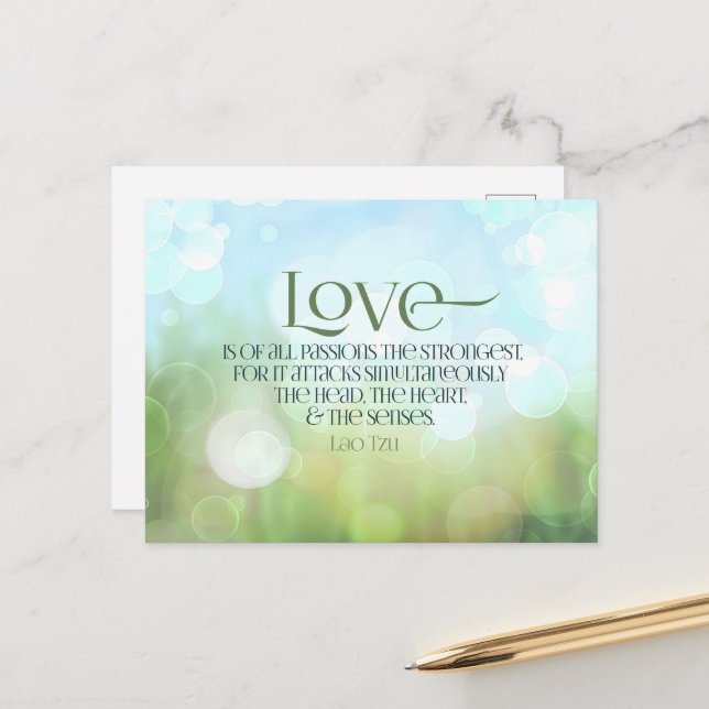 Postal Cita Inspiradora lao zu "amor" (Anverso/Reverso In Situ)