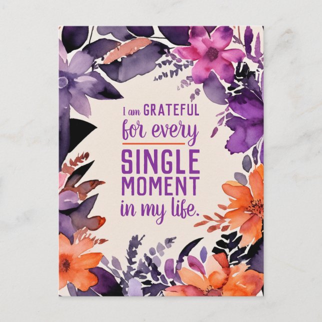 Postal Cita Inspiradora Motivación Gratitud Gracias (Anverso)