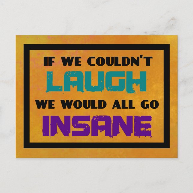 Postal Cita Inspiradora motivadora sobre la risa (Anverso)