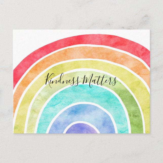 Postal Cita inspiradora personalizada con arcoiris (Anverso)