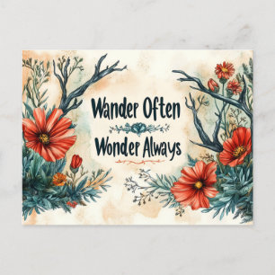 Postal Cita inspiradora : Wander A Menudo, Wonder Siempre