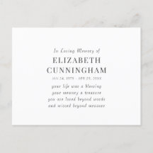 Cita moderna simple de memorial en memoria amorosa