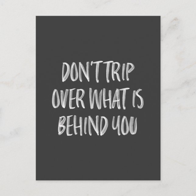 Postal Cita motivacional a mano en blanco negro (Anverso)