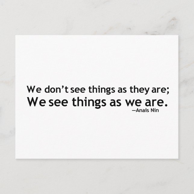 Postal Cita motivacional de Anais Nin (Anverso)
