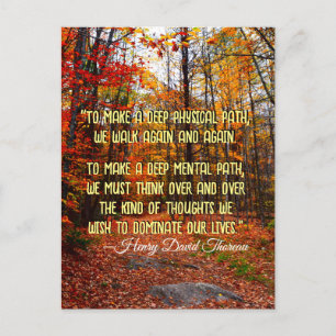 Postal Cita motivacional de Autumn Woods New Hampshire