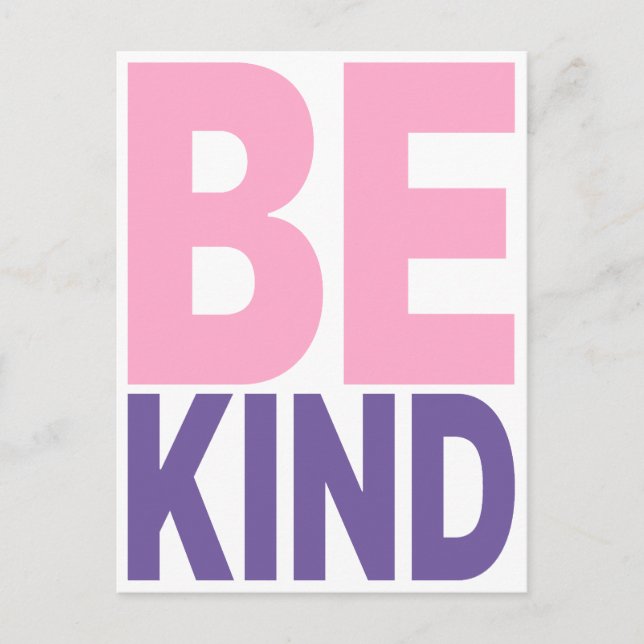 Postal Cita motivacional de Be Kind (Anverso)