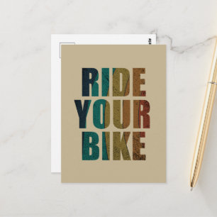 Postal Cita motivacional de ciclismo de montaña - Ciclism