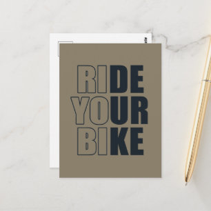 Postal Cita motivacional de ciclismo de montaña - Ciclism