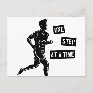 Postal Cita Motivacional de Correr Negra