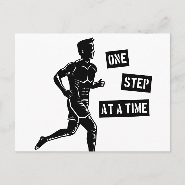 Postal Cita Motivacional de Correr Negra (Anverso)