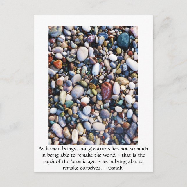 Postal Cita motivacional Gandhi inspirador (Anverso)