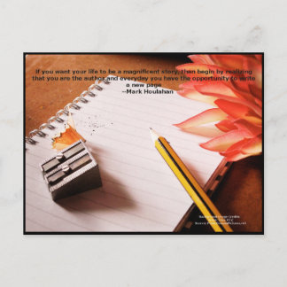 Postal Cita motivacional: hacer de la vida una historia m