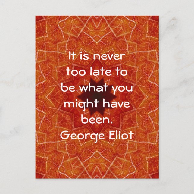 Postal Cita motivacional Inspiradora de George Eliot (Anverso)