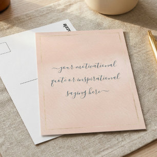 Postal Cita Motivacional Inspiradora DIY Script Rosa