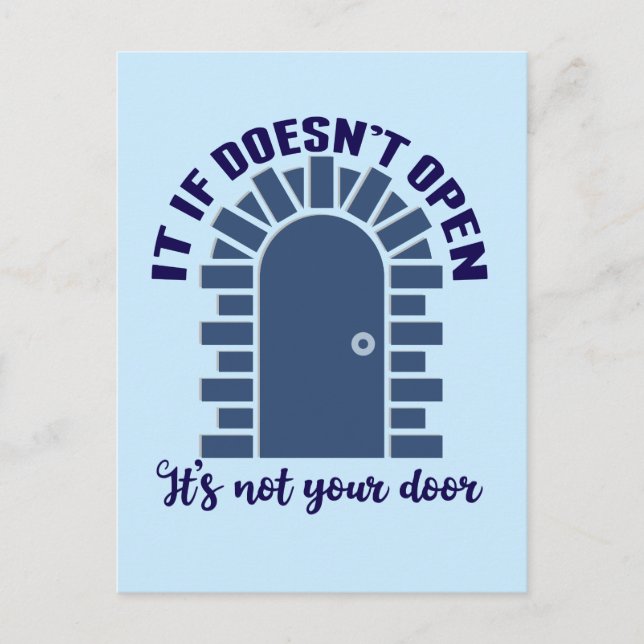 Postal Cita Motivacional Manténgase Positivo No Su Puerta (Anverso)