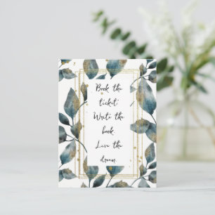 Postal Cita Motivacional Marco Dorado y Hojas 