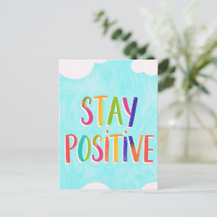 Postal Cita motivacional pintada para mantener una actitu