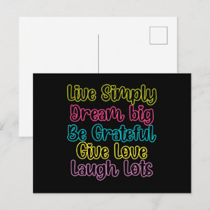 Postal Cita Motivacional Vive Simple Soñar Dar Amor