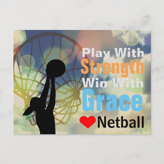 Postal Cita motivadora de Love Netball (Anverso)