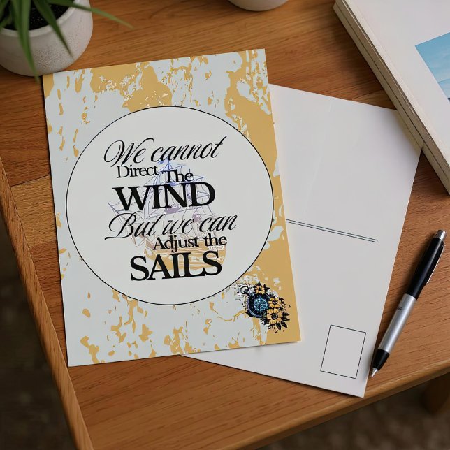 Postal Cita náutica motivacional minimalista (Motivational Nautical Postcard)