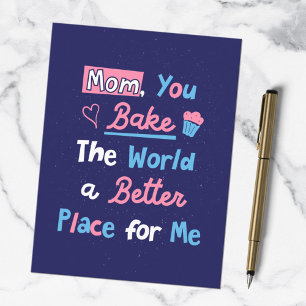 Postal Cita para hacer Día de la Madre Baker Mom Chef