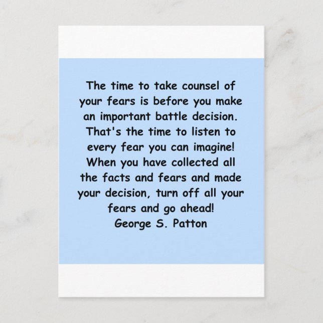 Postal cita patton de george (Anverso)