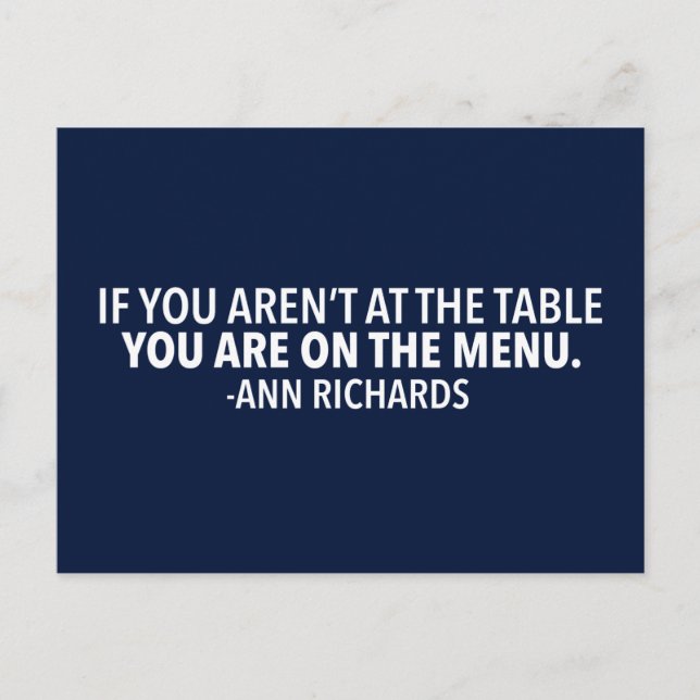 Postal Cita política motivacional de Ann Richards (Anverso)